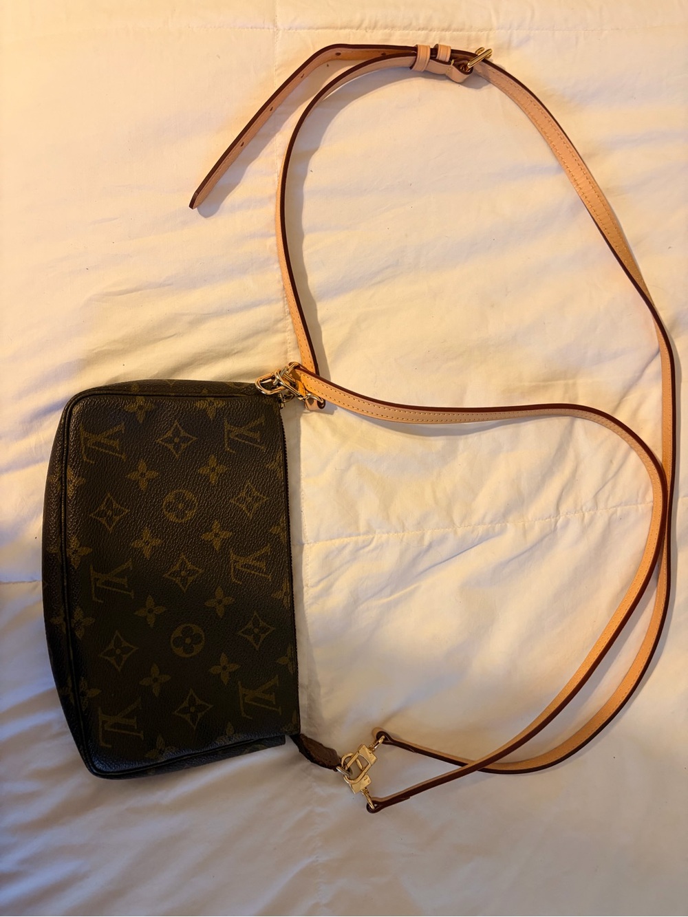 Louis Vuitton Monogram pochette accesories WITH IMPROVEMENTS AND STRAPS
